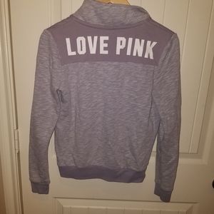 VICTORIAS SECRET PINK dusty lavender logo quarter zip size xs